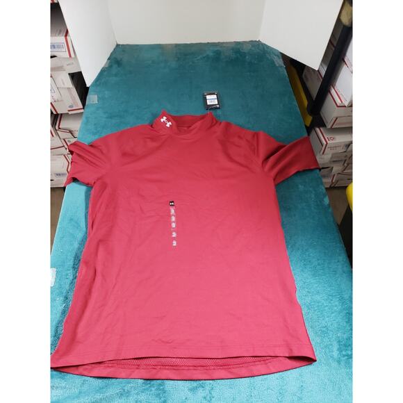 Under Armour Coldgear Sweatshirt Size Extra Large Mens Red Fitted Mock Neck NWT - Picture 1 of 11